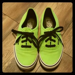 Van's neon green shoes